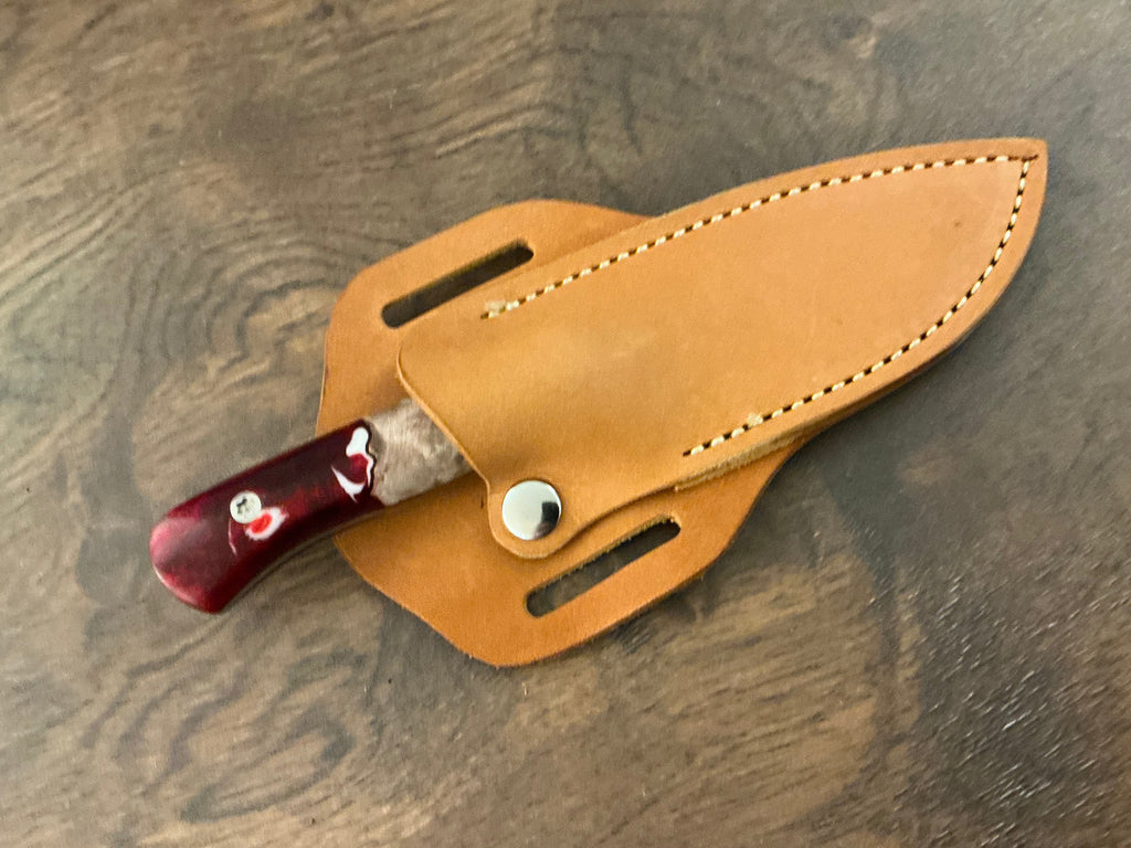 American Heritage Utility Knife - CPM154 with Resin & Wood  Hybrid Handle