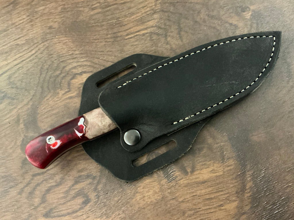 American Heritage Utility Knife - CPM154 with Resin & Wood  Hybrid Handle