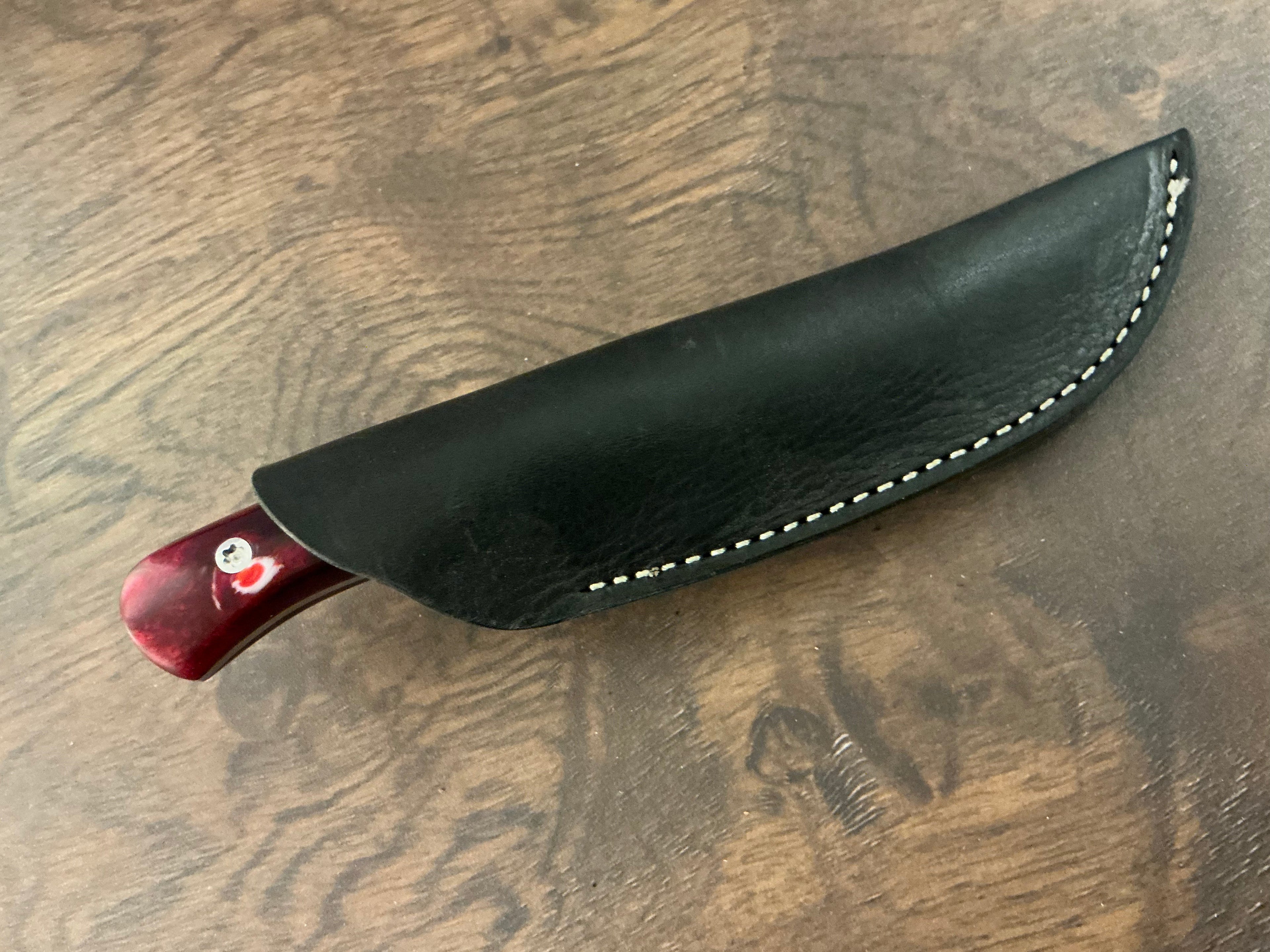 American Heritage Utility Knife - CPM154 with Resin & Wood  Hybrid Handle