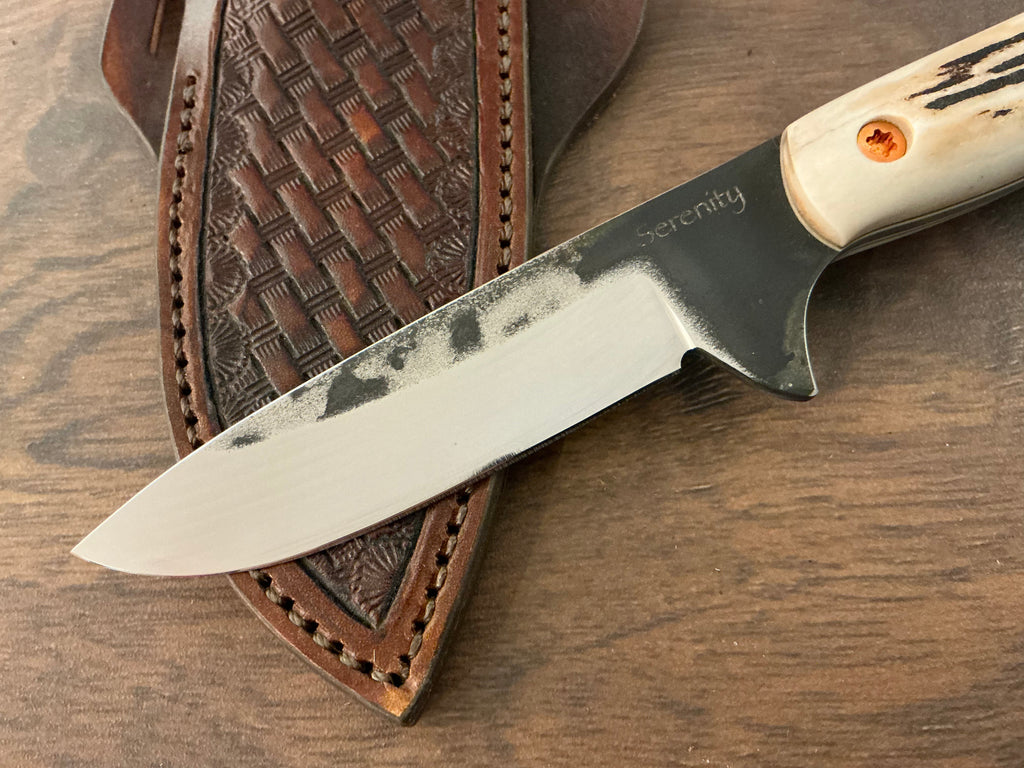 3/5 American Heritage Antler Series Utility Every Day Carry with Handmade Leather Sheath