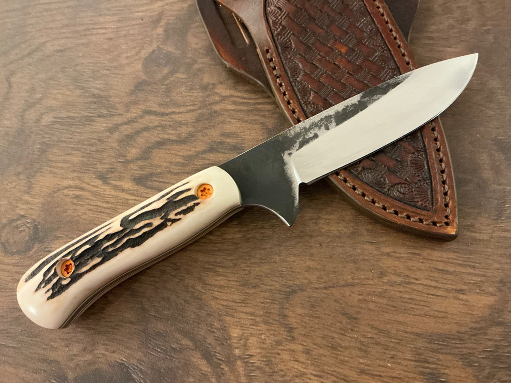 3/5 American Heritage Antler Series Utility Every Day Carry with Handmade Leather Sheath