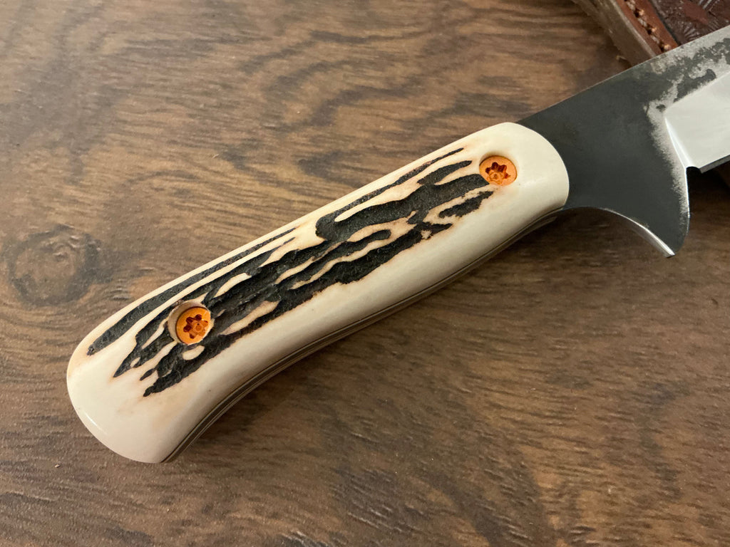 3/5 American Heritage Antler Series Utility Every Day Carry with Handmade Leather Sheath
