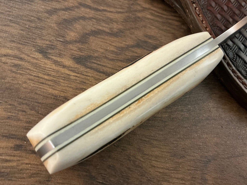 3/5 American Heritage Antler Series Utility Every Day Carry with Handmade Leather Sheath