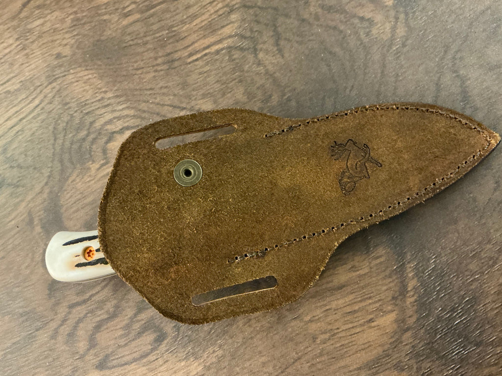 3/5 American Heritage Antler Series Utility Every Day Carry with Handmade Leather Sheath