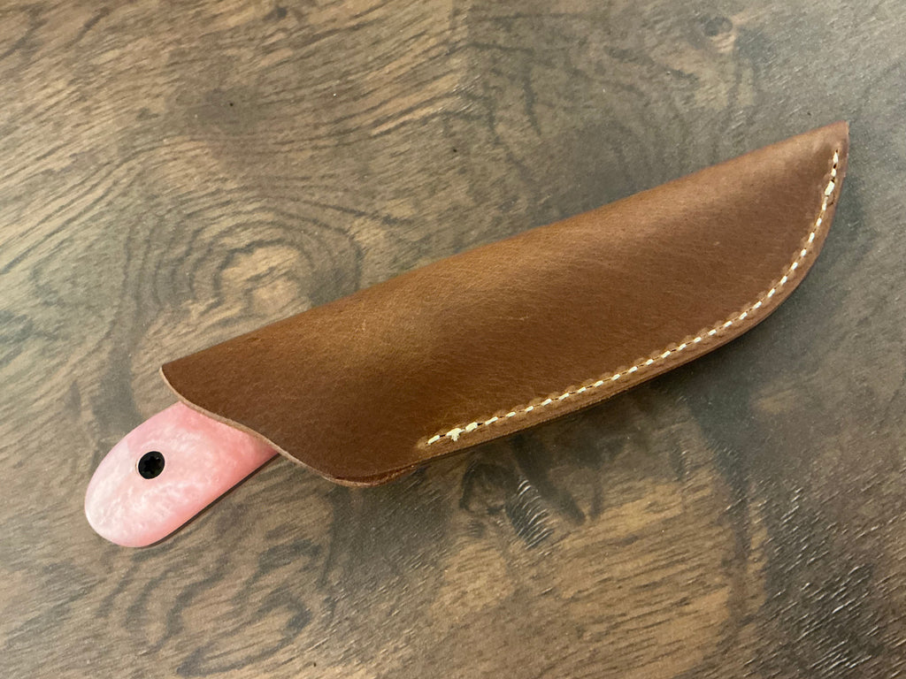 713 Utility Knife - CPM154 with Pink & White Resin Handle