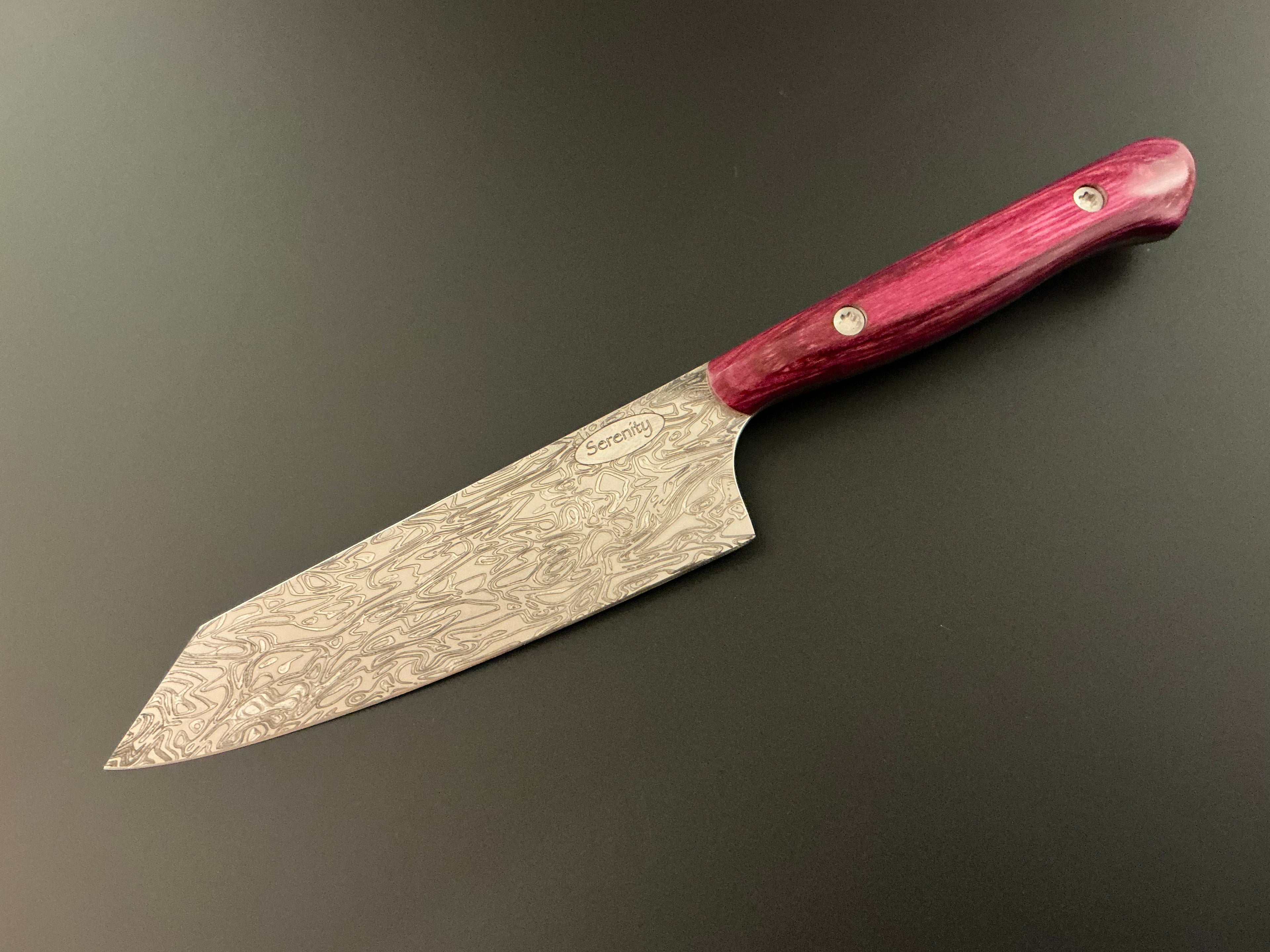 Fuchsia Petty Knife - CPM154 - Laminated Wood Handle