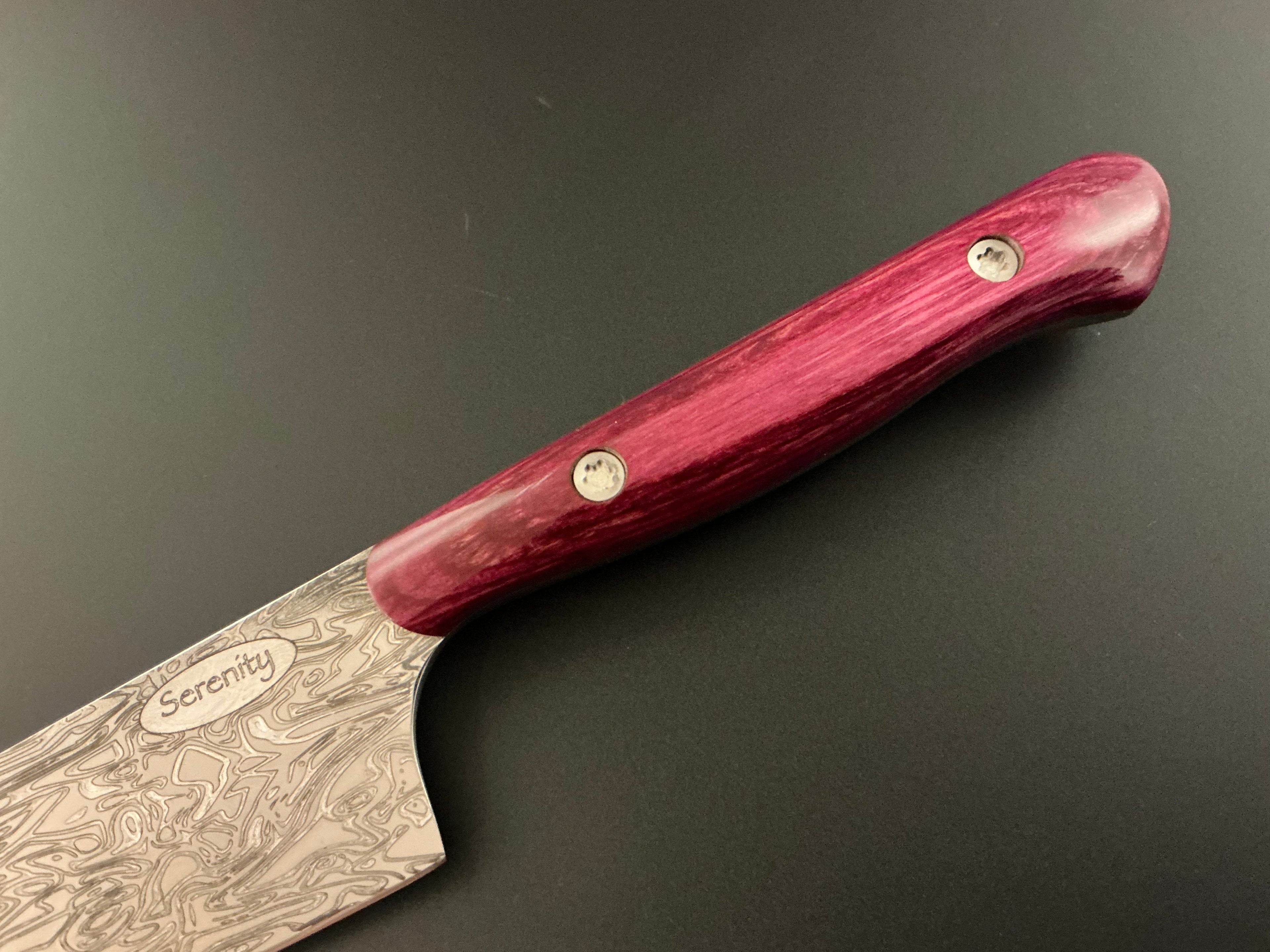 Fuchsia Petty Knife - CPM154 - Laminated Wood Handle