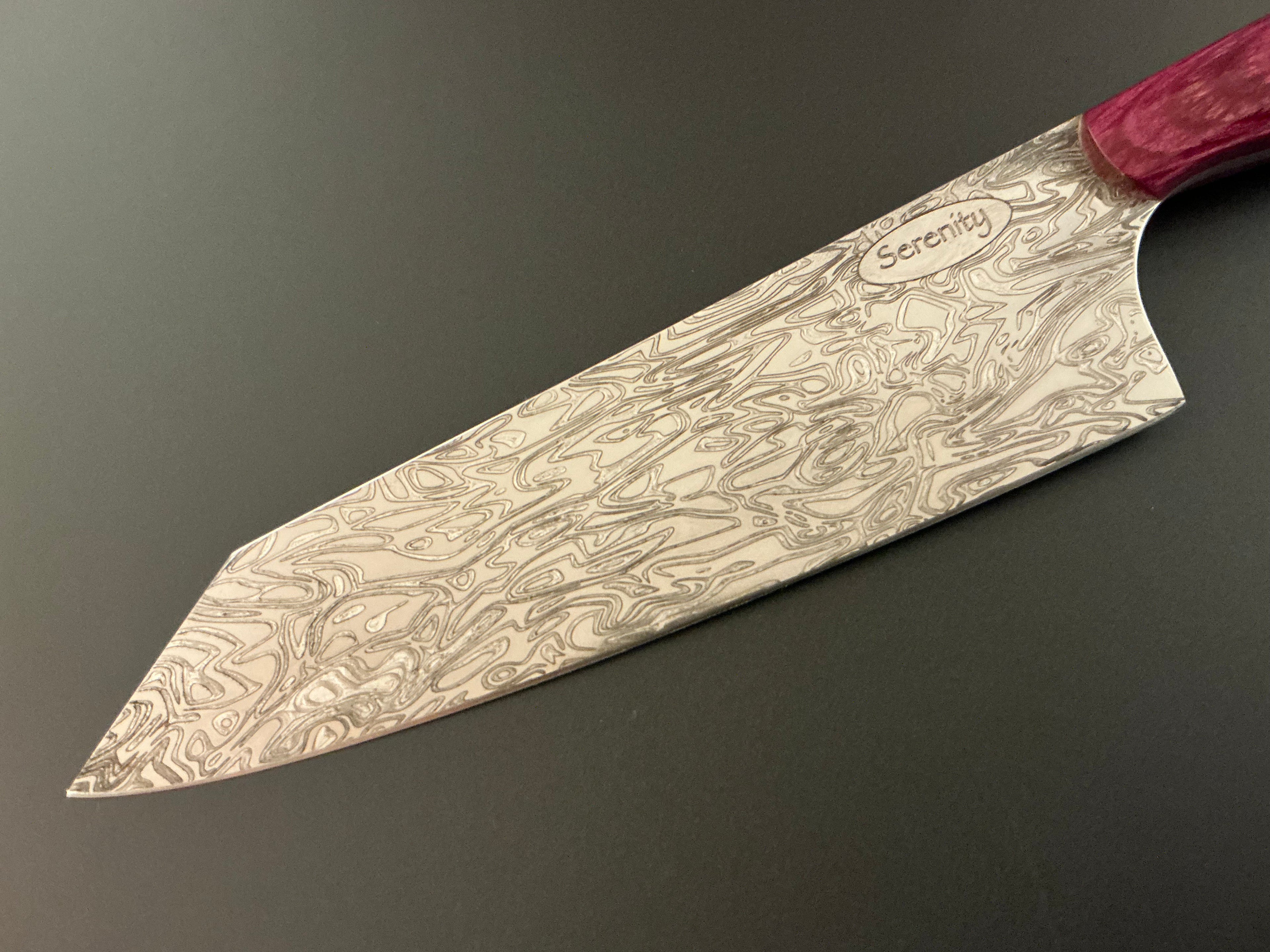 Fuchsia Petty Knife - CPM154 - Laminated Wood Handle