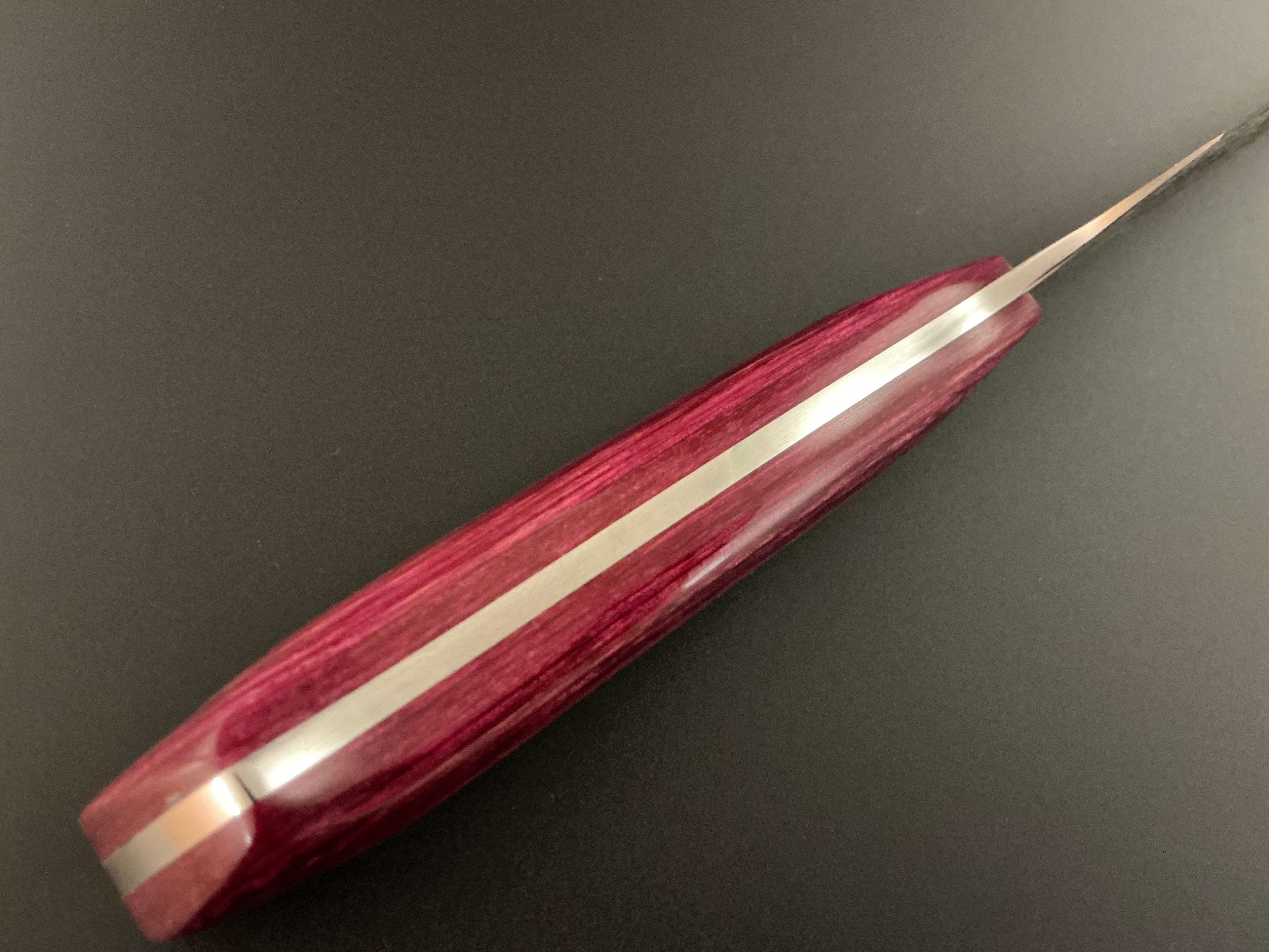 Fuchsia Petty Knife - CPM154 - Laminated Wood Handle