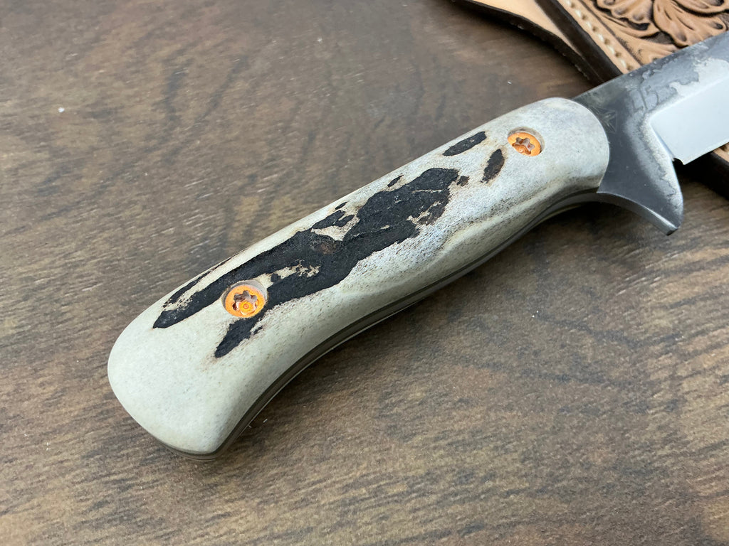 2/5 American Heritage Antler Series Utility Every Day Carry with Handmade Leather Sheath