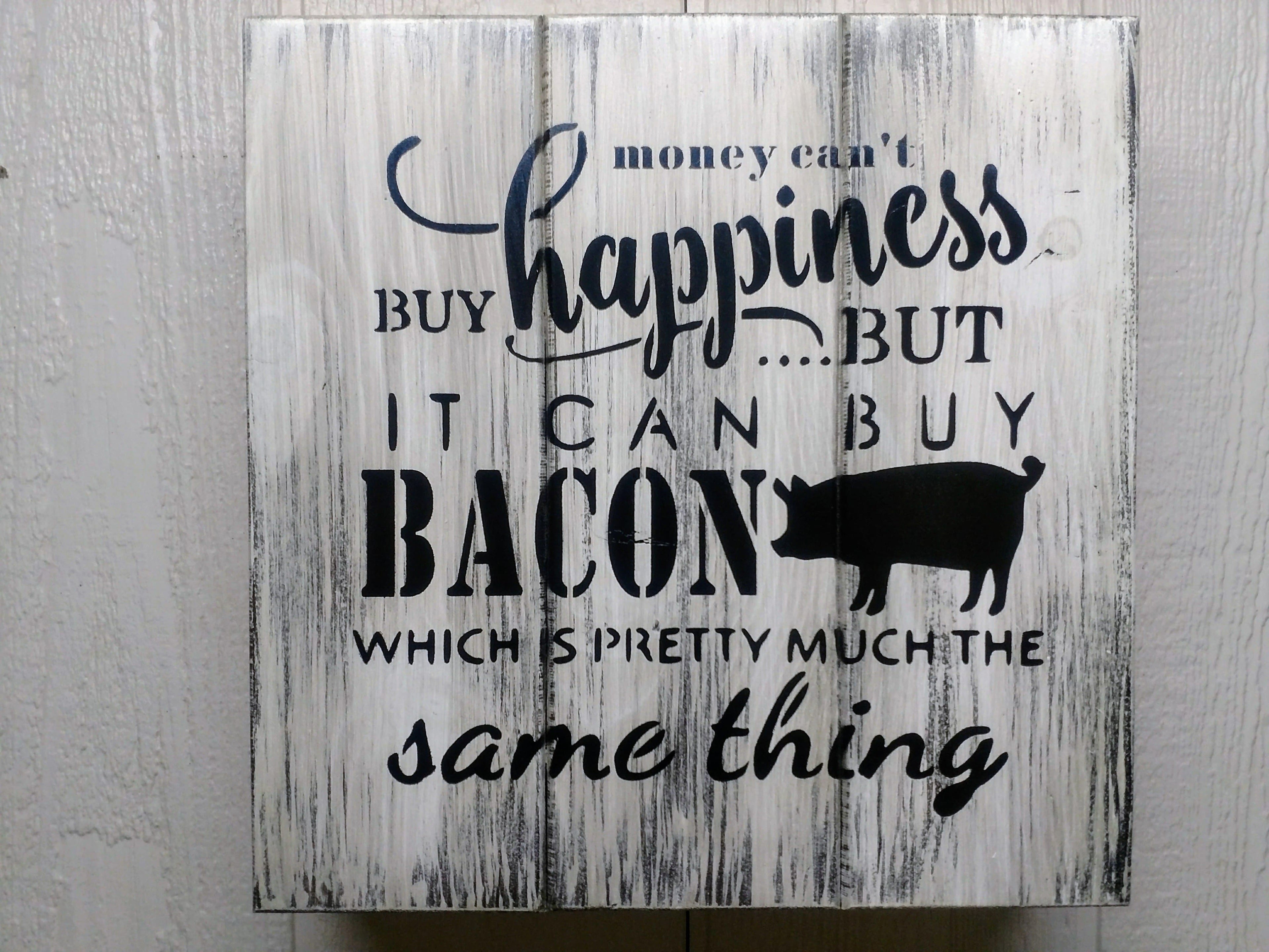 “MONEY CAN BUY BACON” GUN CONCEALMENT WALL ART BOX