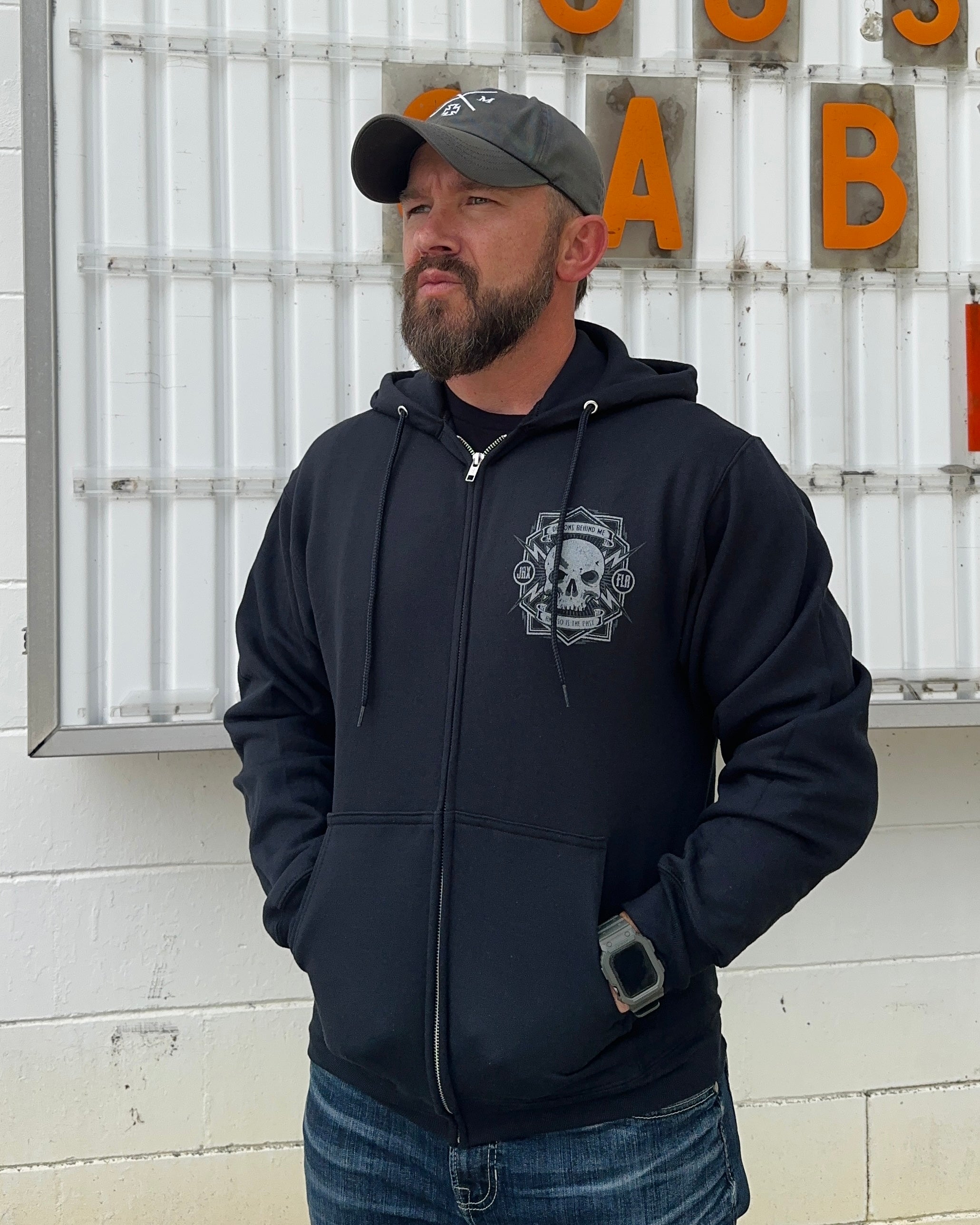 Closeout- Electric Head Unisex Black Zip-UP Hoodie