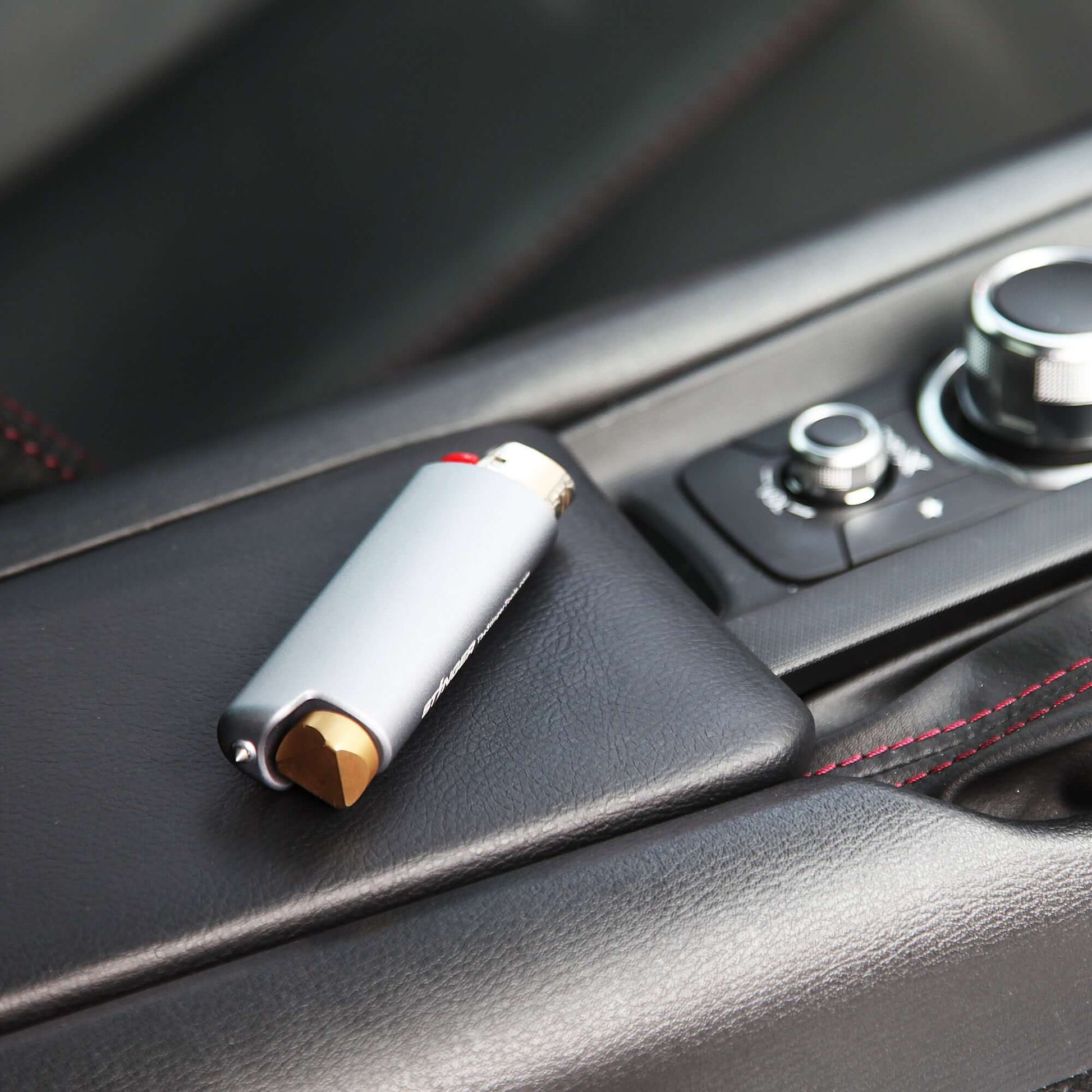 Stinger BIC Lighter Case w/ Car Emergency Window Breaker, Fidget Spinner End Cap, for BIC Full Size Lighter Type J6