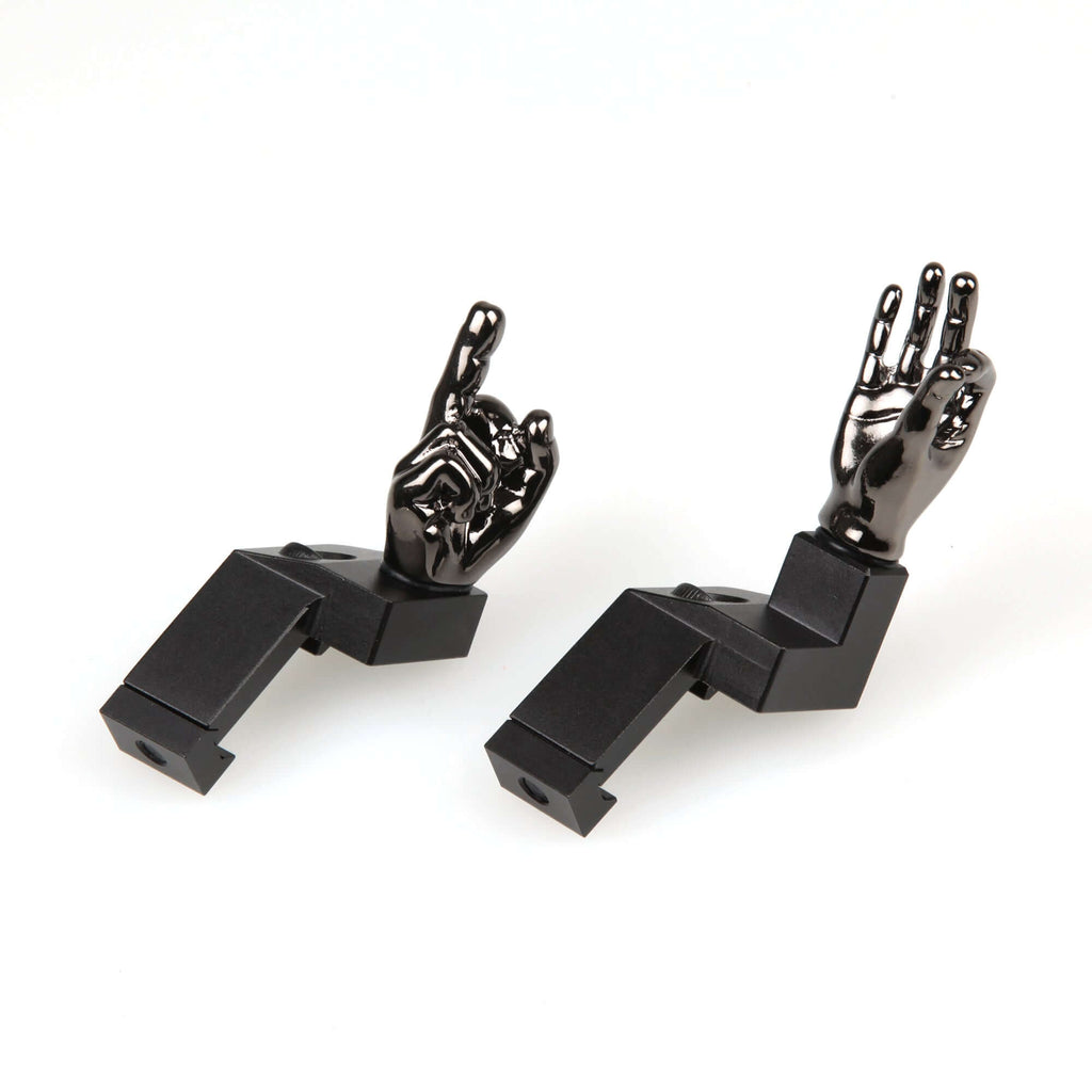 Gloss Tungsten Grey Color Novelty Finger Iron Sight Set - Offset 45 Degree (Middle Finger & OK Hand)