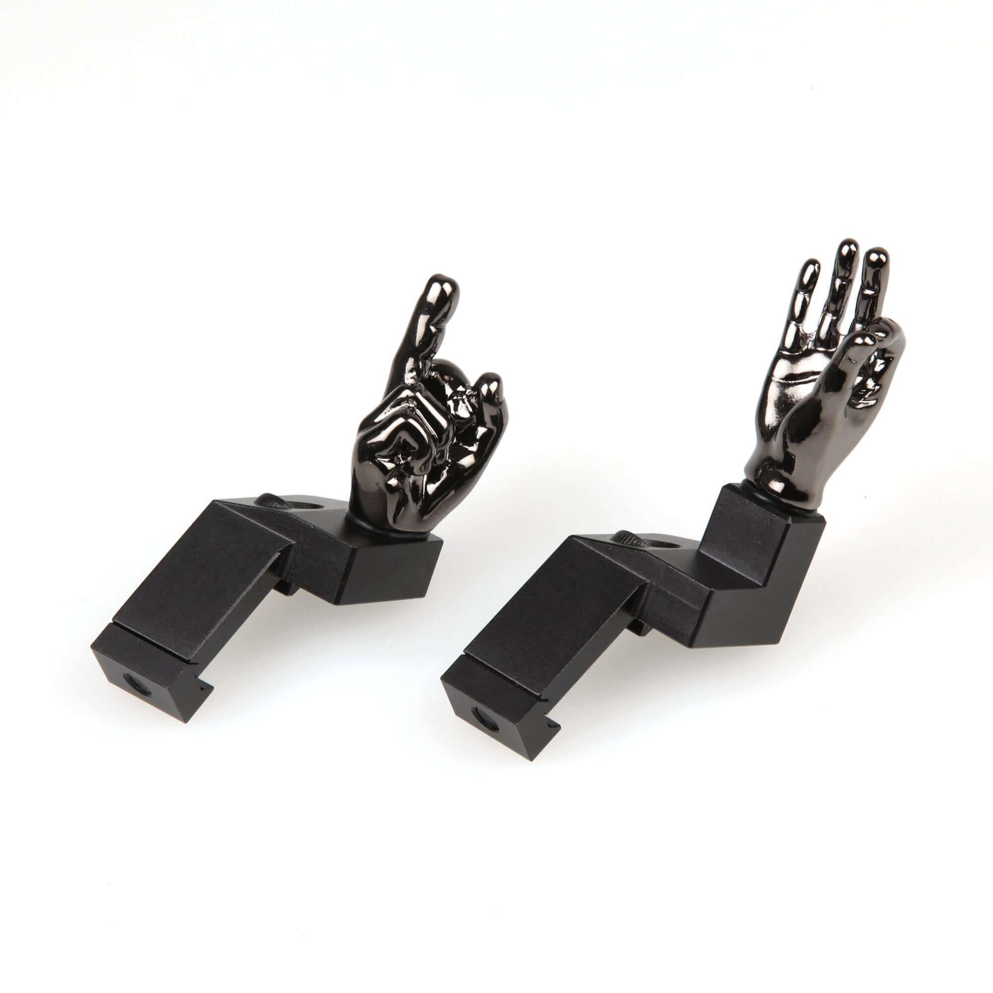Gloss Tungsten Grey Color Novelty Finger Iron Sight Set - Offset 45 Degree (Middle Finger & OK Hand)