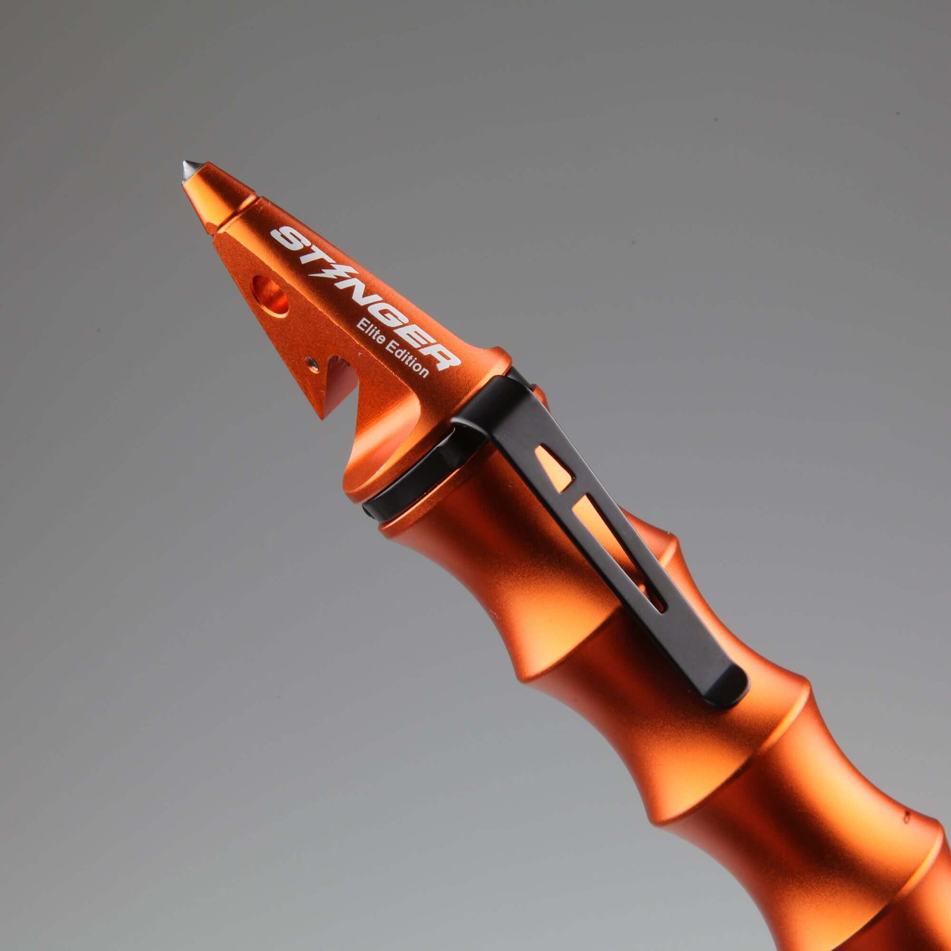 Stinger Whip Car Emergency Tool with Seat Belt Cutter and Window Breaker (Elite Edition, Orange)