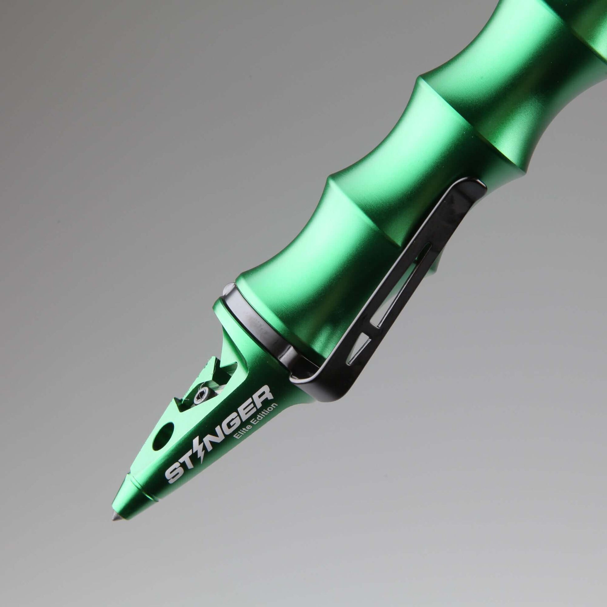 Stinger Whip Car Emergency Tool with Seat Belt Cutter and Window Breaker (Elite Edition, Green)