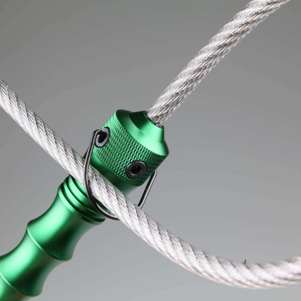 Stinger Whip Car Emergency Tool with Seat Belt Cutter and Window Breaker (Elite Edition, Green)