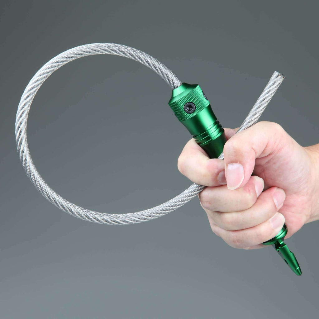 Stinger Whip Car Emergency Tool with Seat Belt Cutter and Window Breaker (Elite Edition, Green)