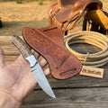 Wildgrain Bushcraft Knife 8" Handmade Damascus Natural Wood Handle