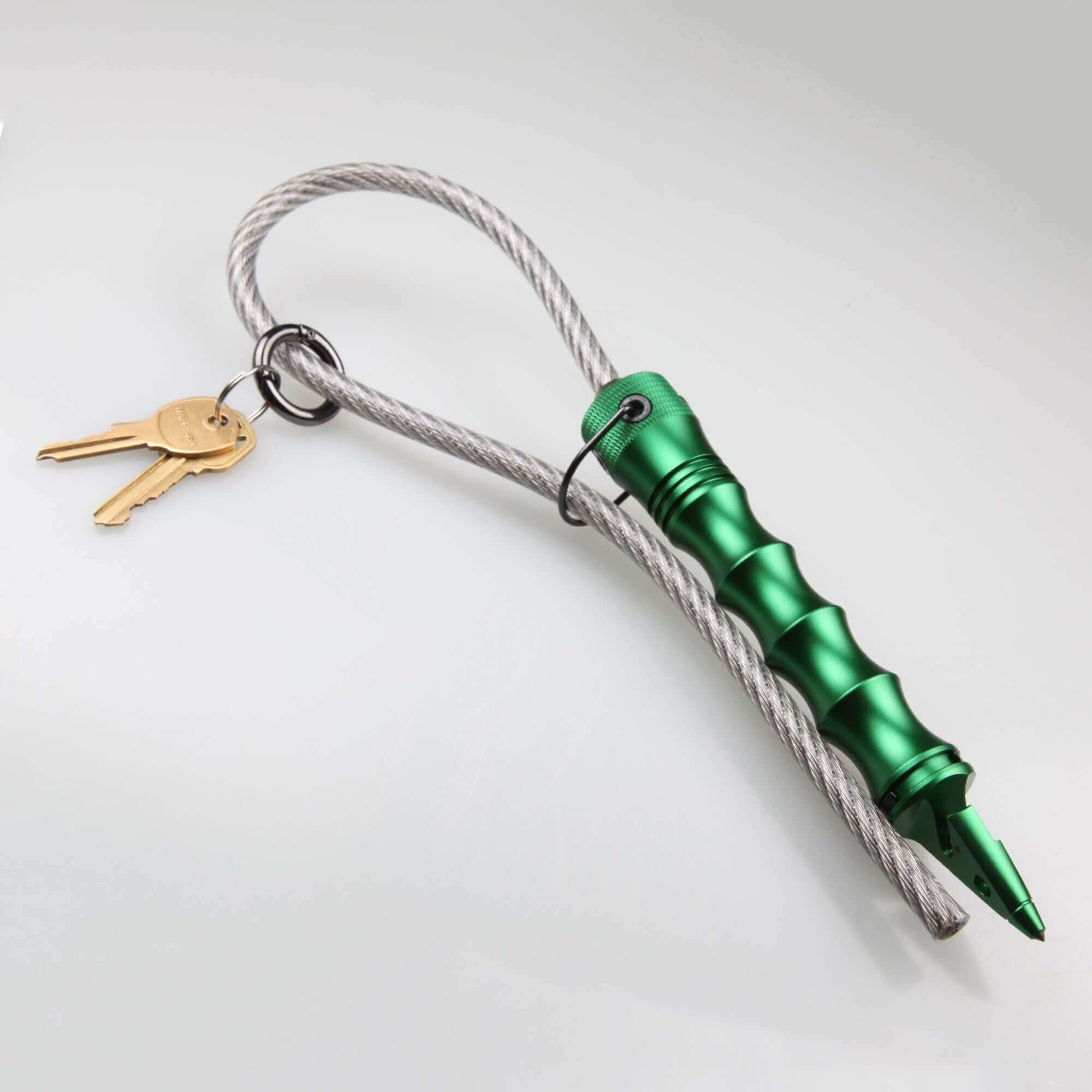 Stinger Whip Car Emergency Tool with Seat Belt Cutter and Window Breaker (Elite Edition, Green)