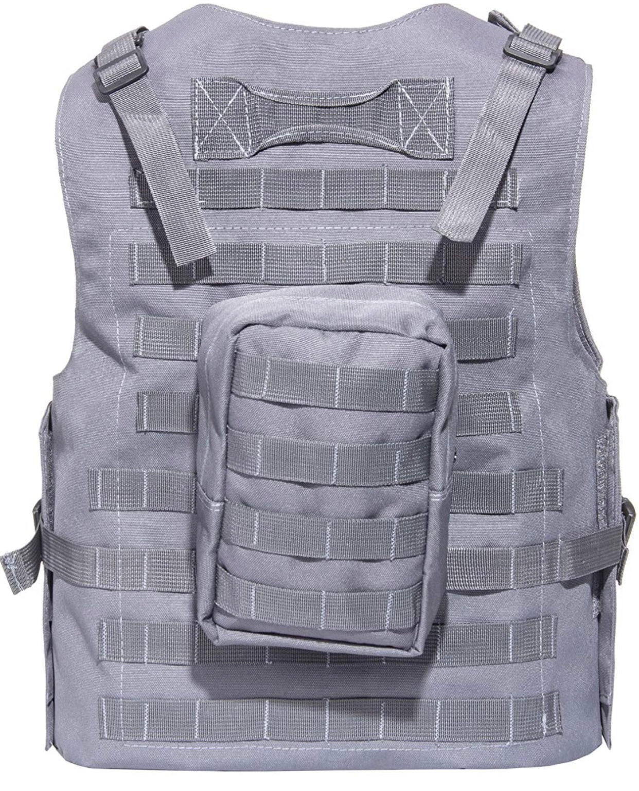 Airsoft Tactical Plate Carrier Vest with Free US Flag Patch, Mil Spec 1000D Nylon PALS Molle Modular w/ 4 Mag Pouches, Side Pouch, Chest Mag Pouch