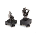 Gloss Tungsten Grey Color Novelty Finger Iron Sight Set - Straight (Middle Finger & OK Hand)