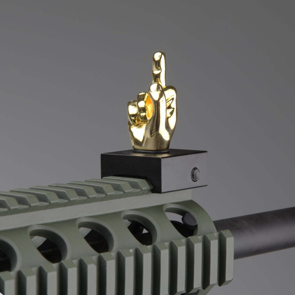 Golden Color Novelty Finger Iron Sight Set - Straight (Middle Finger & OK Hand)