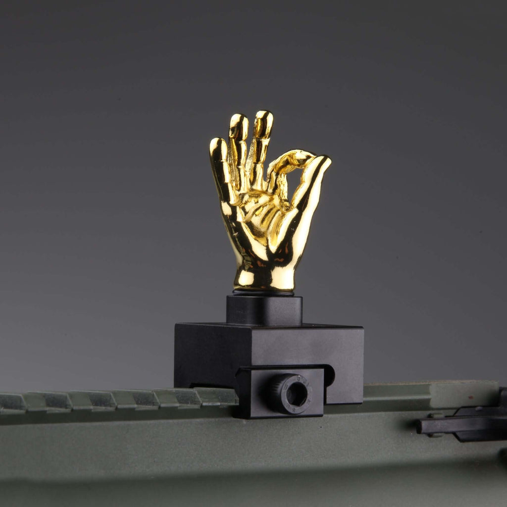 Golden Color Novelty Finger Iron Sight Set - Straight (Middle Finger & OK Hand)