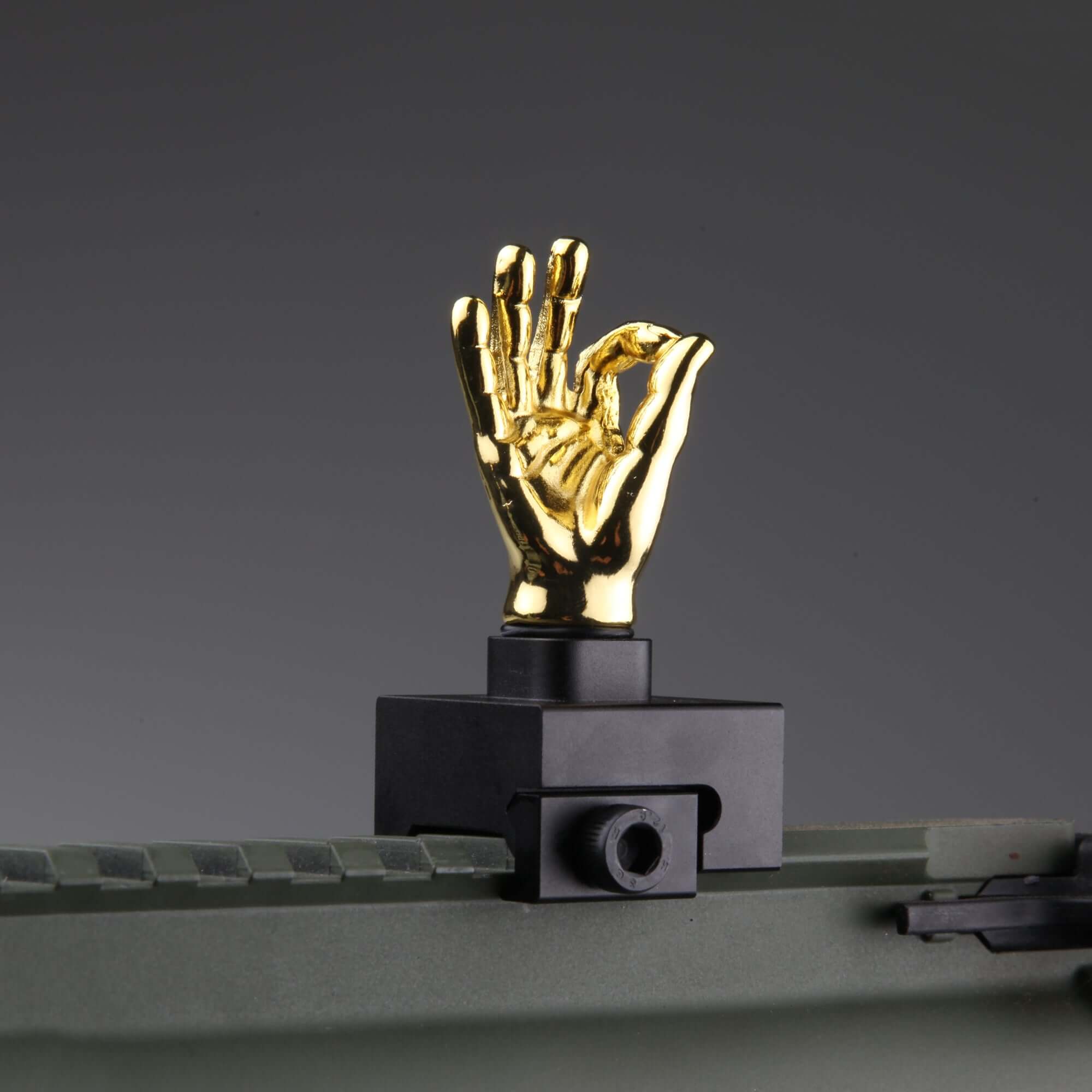 Golden Color Novelty Finger Iron Sight Set - Straight (Middle Finger & OK Hand)