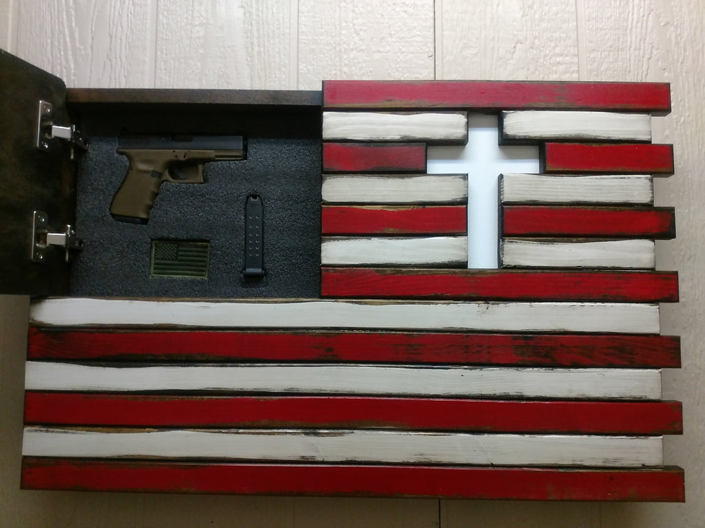 Small Wooden State Flag & Special Design Gun Case