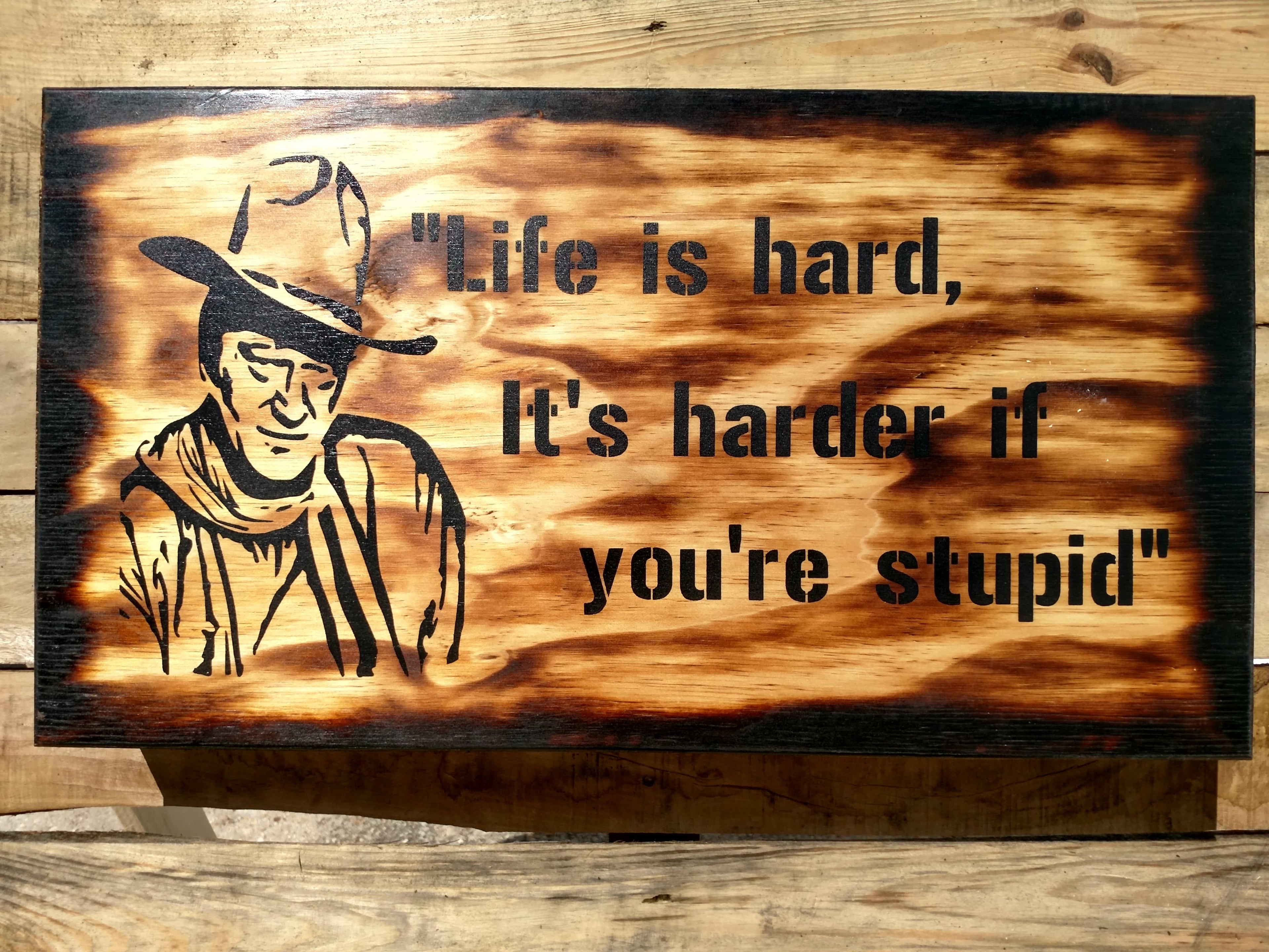 "Life is Hard" Mini Gun Storage Sign