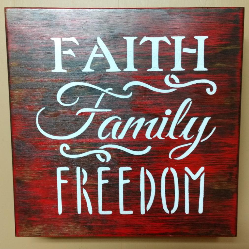 “Faith, Family, Freedom” Mini Concealment Wall Art Box