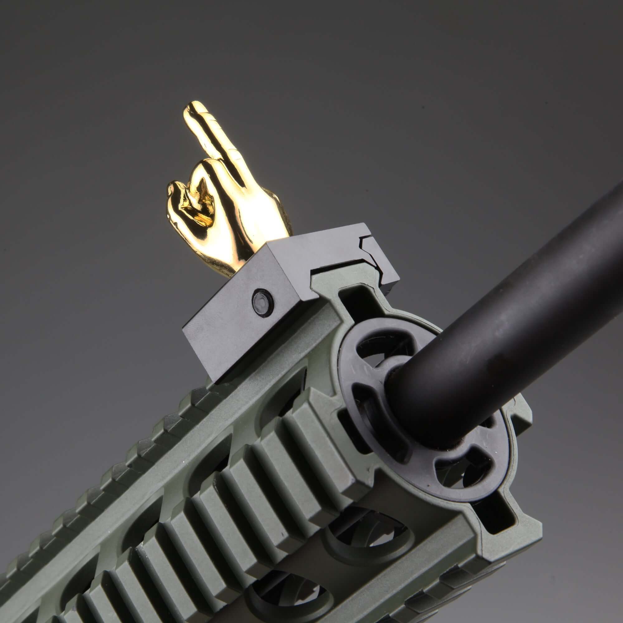 Golden Color Novelty Finger Iron Sight Set - Straight (Middle Finger & OK Hand)