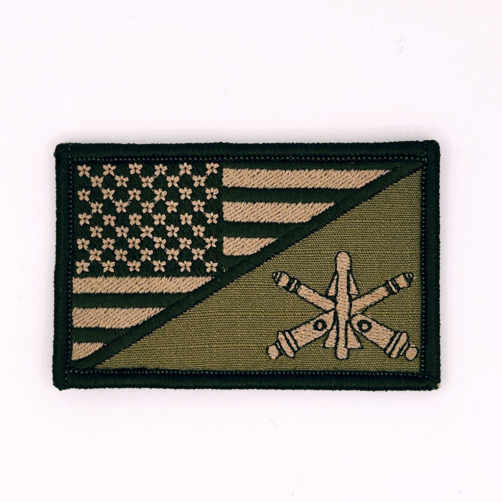 Army Air Defense Artillery Branch - USA Flag - 2.25x3.5 Patch