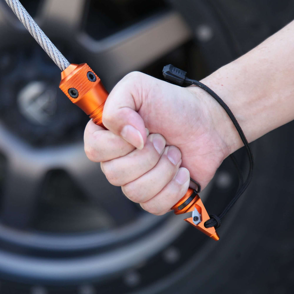 Stinger Whip Car Emergency Tool with Seat Belt Cutter and Window Breaker (Elite Edition, Orange)