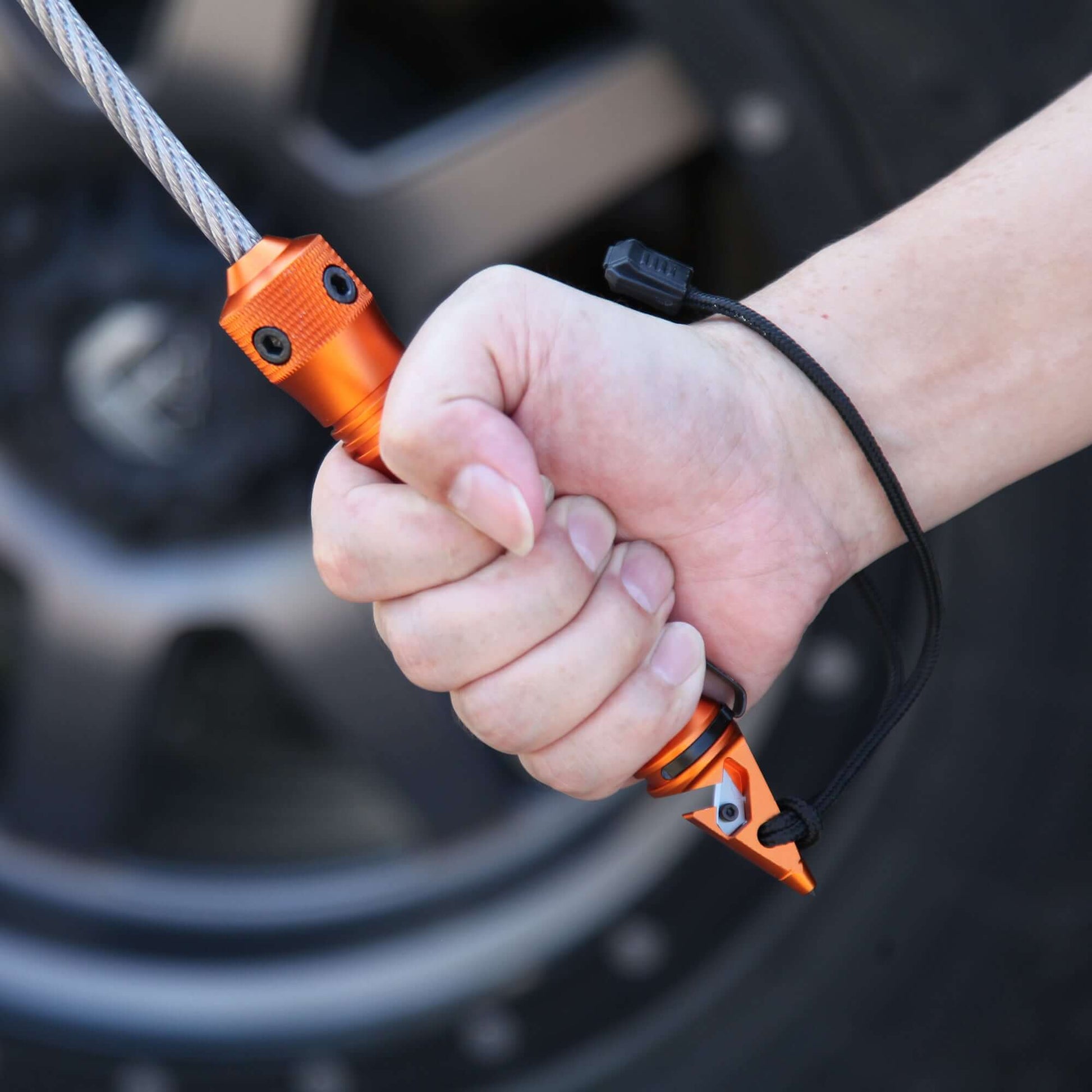 Stinger Whip Car Emergency Tool with Seat Belt Cutter and Window Breaker (Elite Edition, Orange)