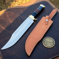 Stacked Leather Handle Dundee Bowie with Brass Fittings and Classic Form