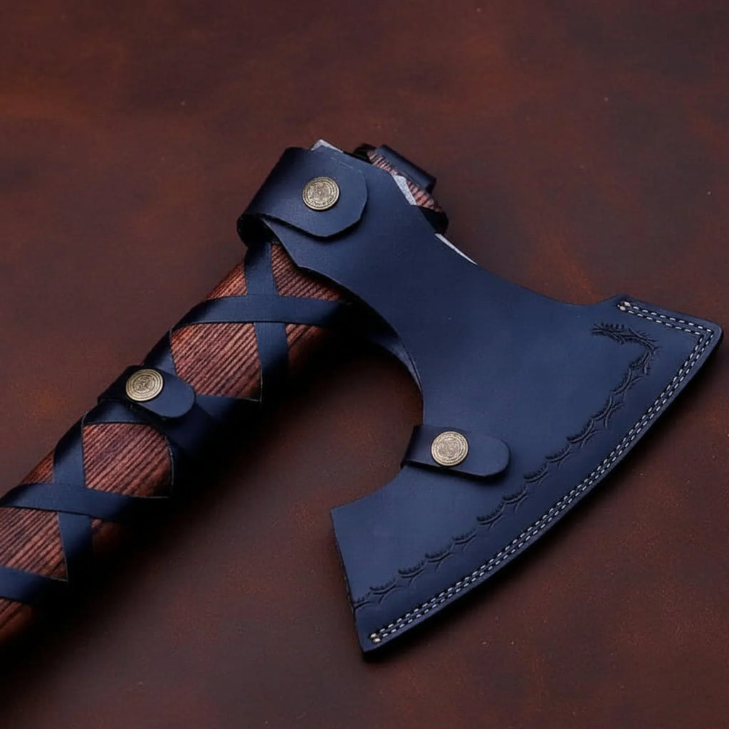 Duskedge Ragnar Lothbrok Norse Pattern Hatchet with Two-Tone Head