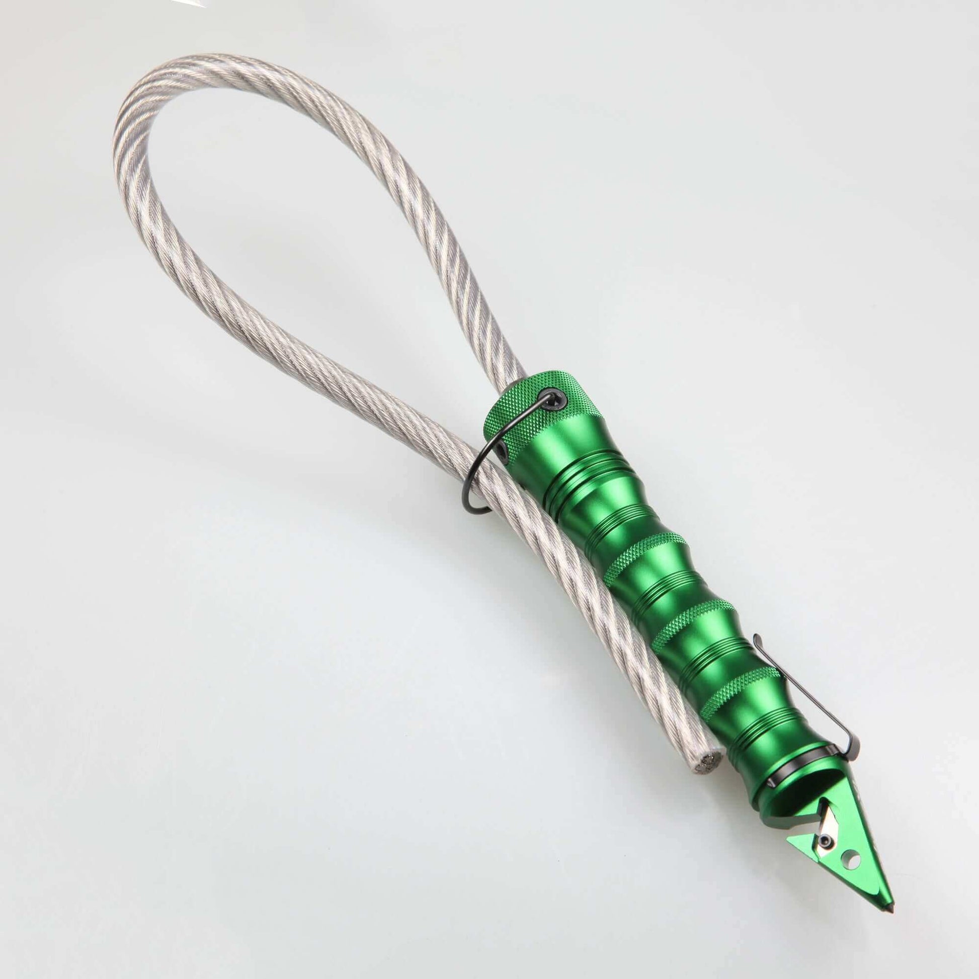 Stinger Whip Car Emergency Tool with Seat Belt Cutter and Window Breaker (XL Gatekeeper Edition, Green)