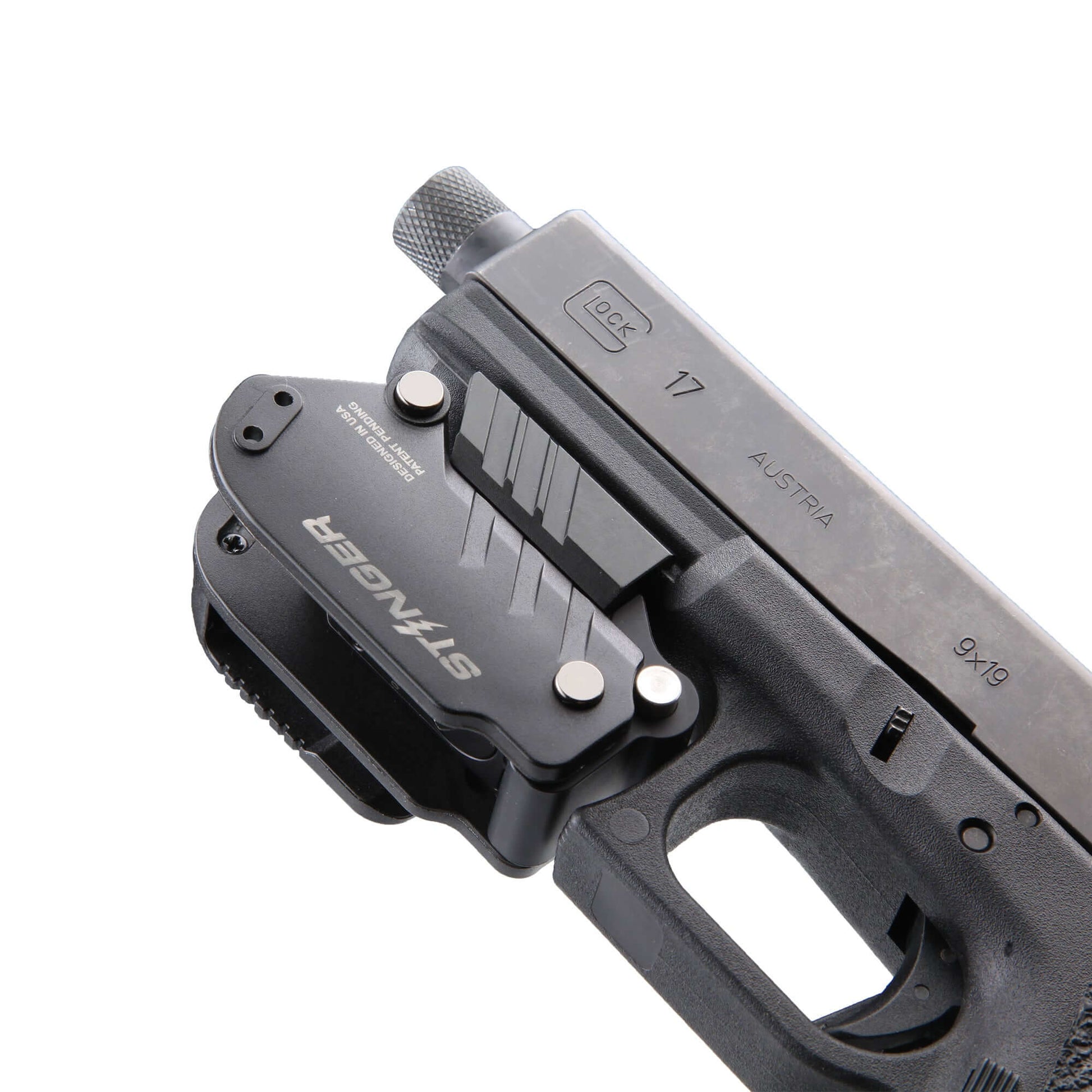 Stinger HL-G Concealment Laser Sight System: Trigger Guard Protection, Minimalist Carry Holster (Rechargeable GREEN Laser - Aluminum Body)