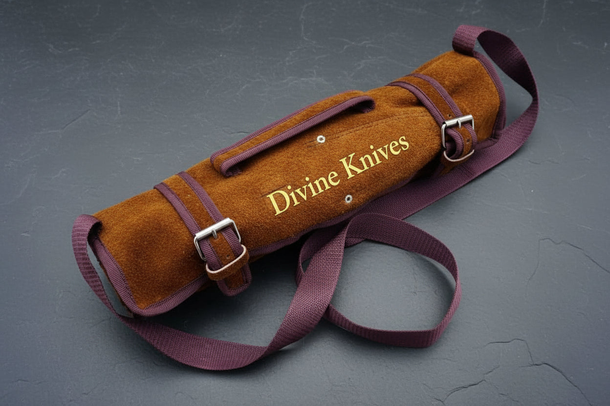 Bone Handle Caping Knife Set with Tooled Leather Roll Case
