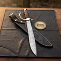 Antler Guard Short Sword with Patterned Steel Blade