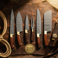 Damascus Chef Fork Carving Set with Graduated Blades