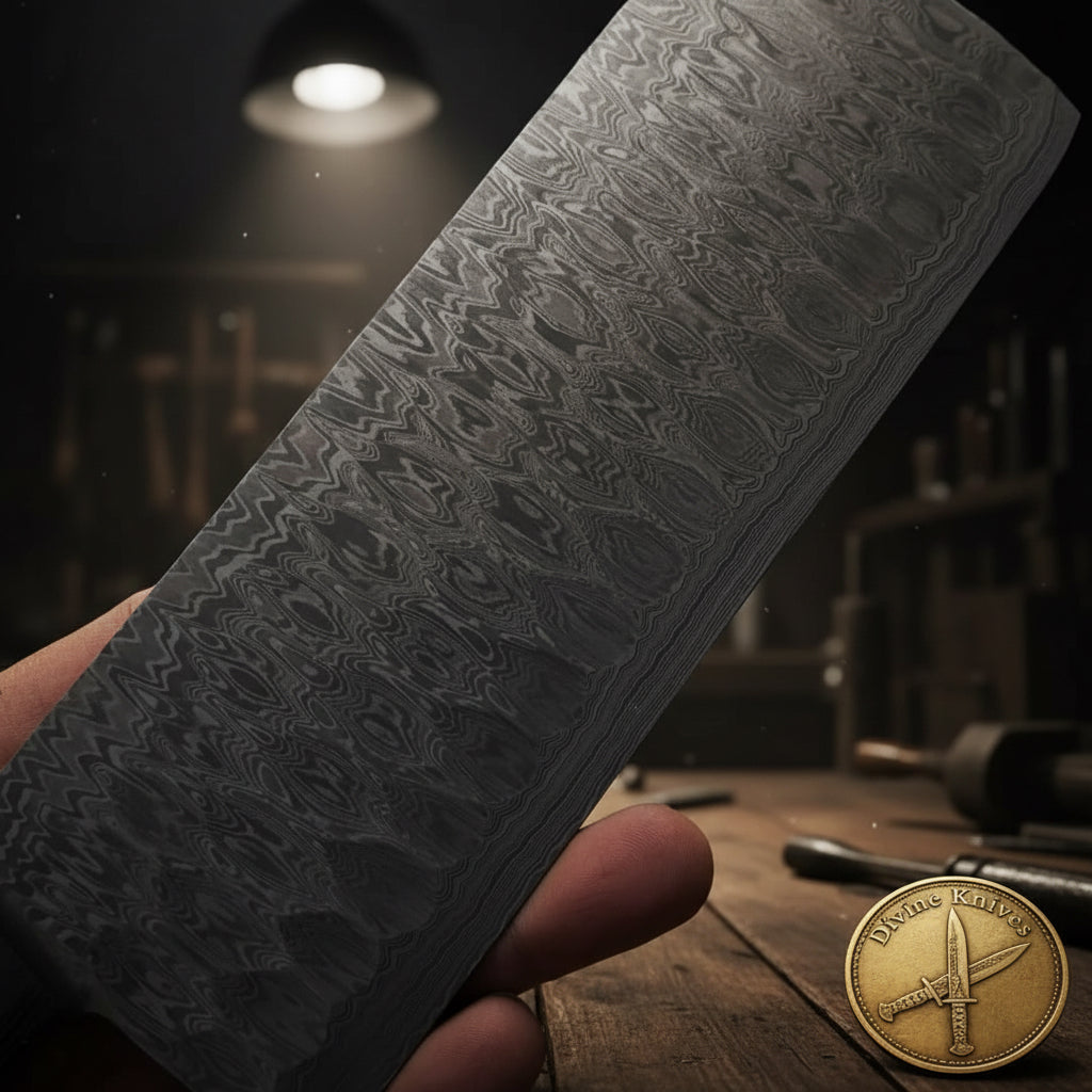 Damascus Pattern Nakiri Cleaver Knife with Red Resin Handle
