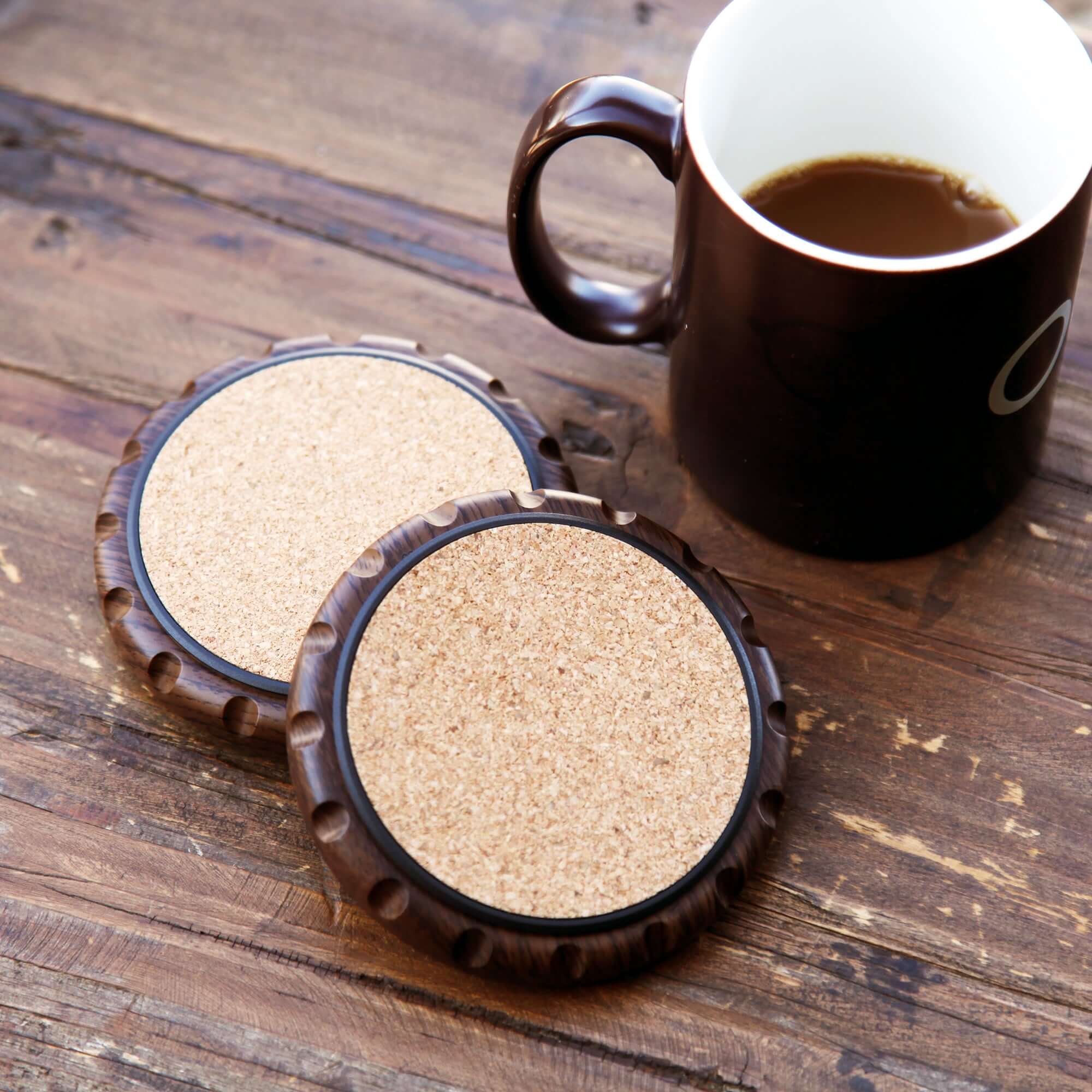 Ergo-Spin Cork Coaster with Fidget Spinner (2 pcs bundle)