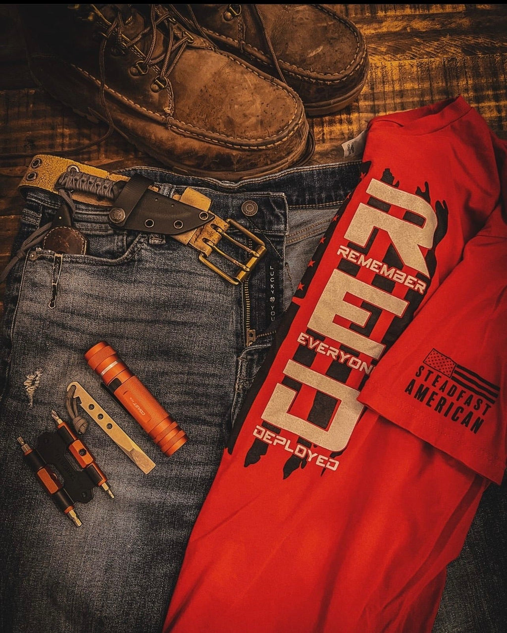 Remember Everyone Deployed (R.E.D.) American Flag T-Shirt