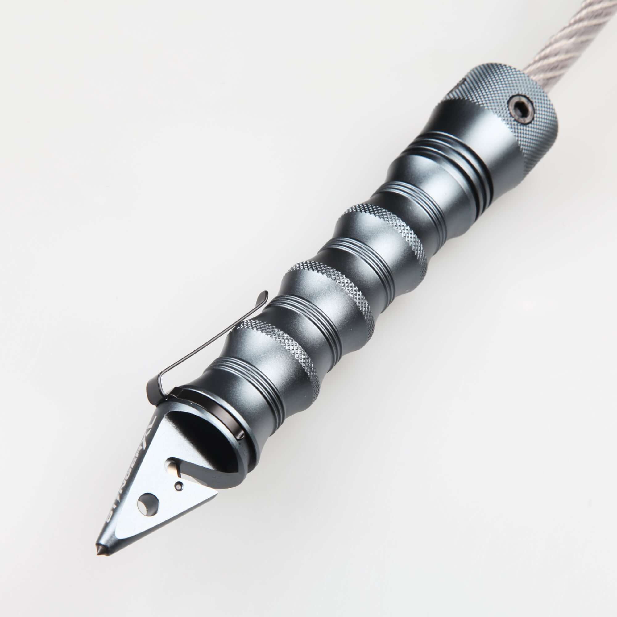 Stinger Whip Car Emergency Tool with Seat Belt Cutter and Window Breaker (XL Gatekeeper Edition, Tungsten Grey)