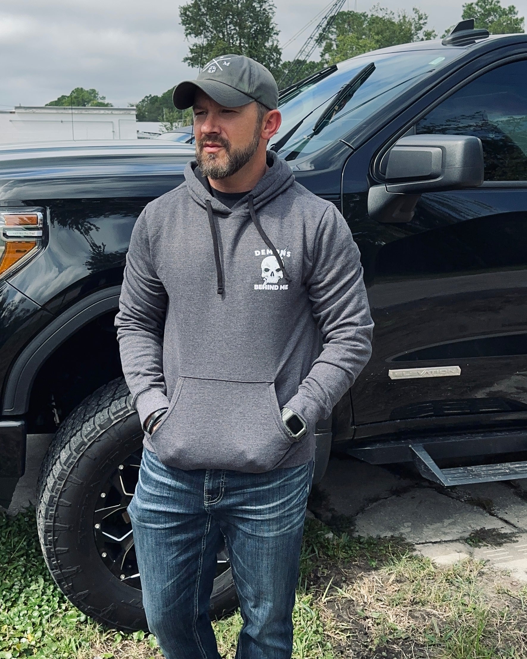 "Unbreakable" Unisex Heathered Charcoal Hoodie