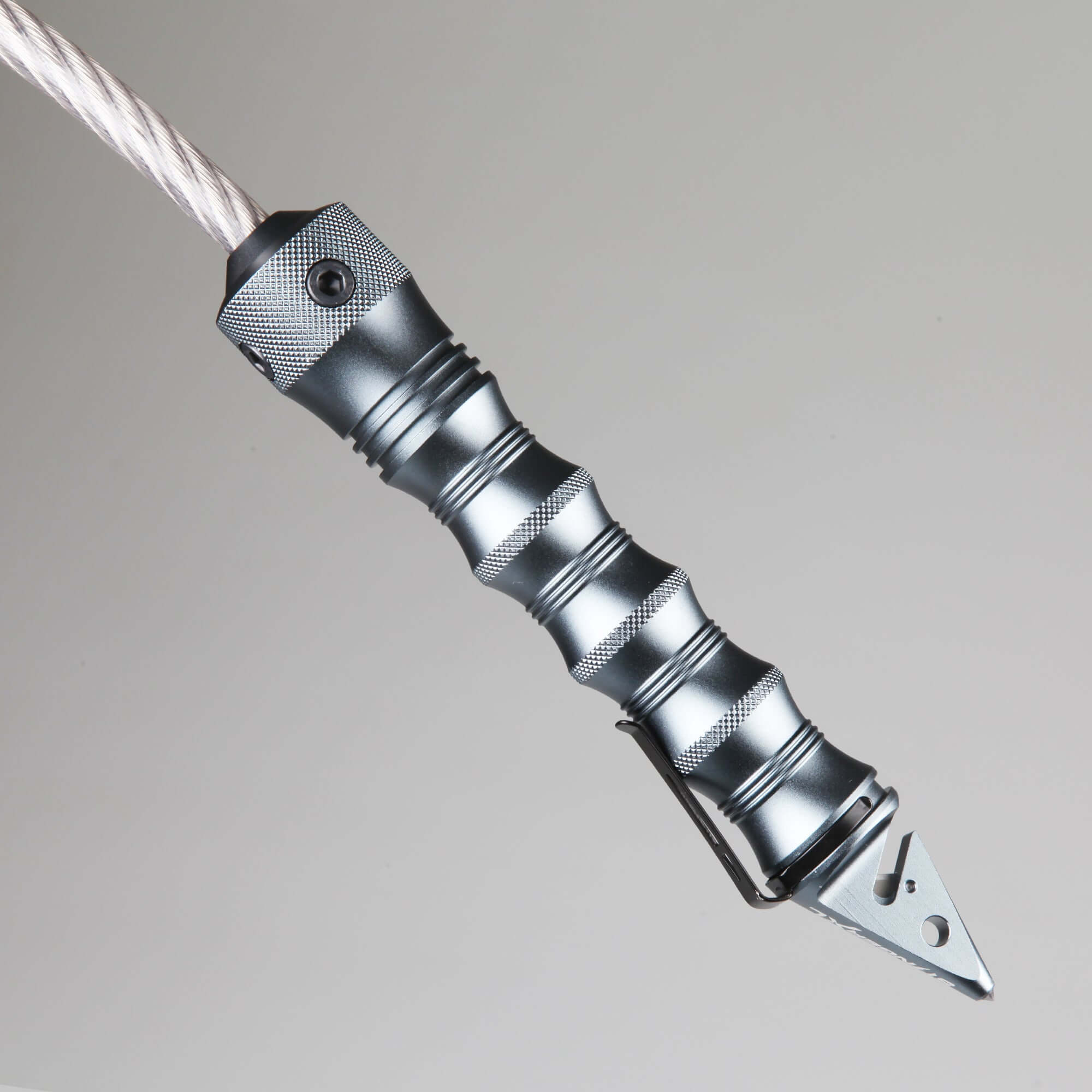 Stinger Whip Car Emergency Tool with Seat Belt Cutter and Window Breaker (XL Gatekeeper Edition, Tungsten Grey)
